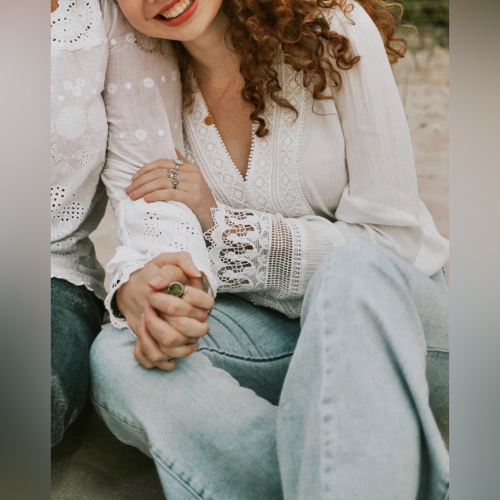Lulu's Cream Textured Blouse